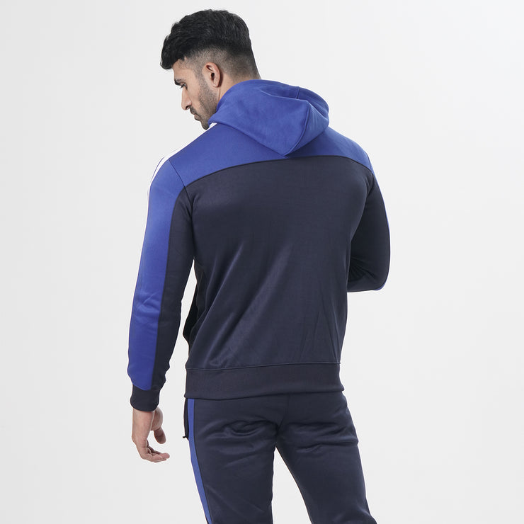 Navy And Royal Blue Training Tracksuit With White Panel