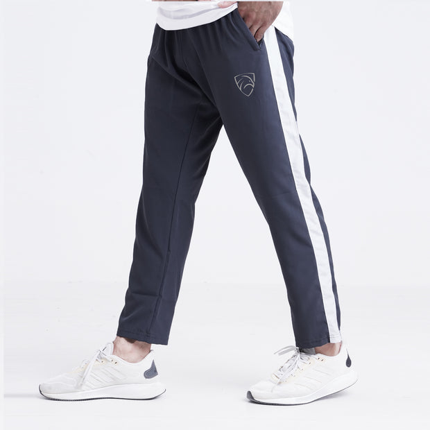 Tf-Premium Grey Micro Relaxed Fit Bottoms With White Panel