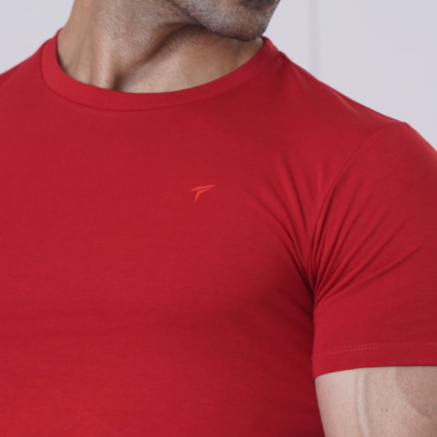 Tf-Active Red Muscle-Fit Premium Lycra Tee