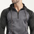 Tf-Grey and Black Raglan Zipper Fleece Hoodie
