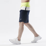 Neon White Navy Tri-Panel Fitness Stage Shorts
