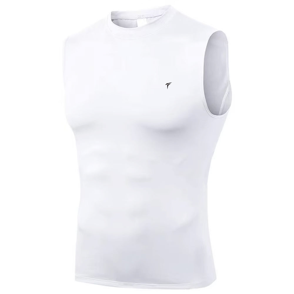 Tf-White Sleeveless Compression Top