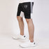 Three Stripes Quick Dry Black Shorts With White Back Panel