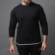 Black Sweatshirt With Contrast Piping