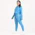 Tf-Basic Light Blue Crop Cut And High Waisted Tracksuit