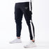 Tf-Black Micro Cargo Bottoms With White Panels