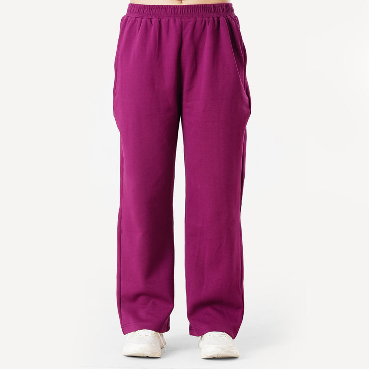 Tf-Premium Purple Cotton Scuba Loose-fit Women Bottoms