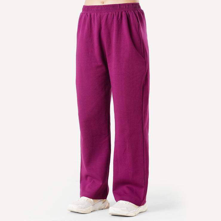 Tf-Premium Purple Cotton Scuba Loose-fit Women Bottoms