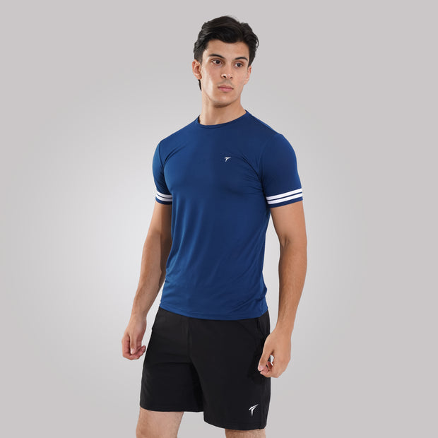 TF-Two Stripes Premium Imperial Blue Tee