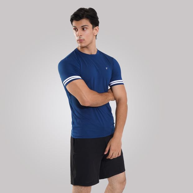 TF-Two Stripes Premium Imperial Blue Tee