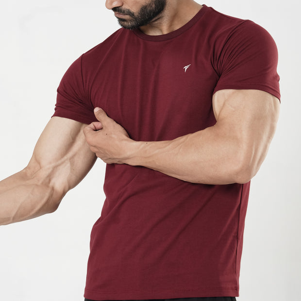 Tf-Maroon Muscle Fit Prime Tee