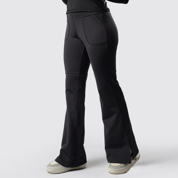 Tf-Premium Charcoal High Waisted Flare Cut Leggings