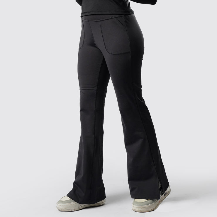 Tf-Premium Charcoal High Waisted Flare Cut Leggings