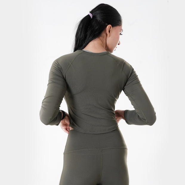Tf-Premium Olive Full Sleeve Easylift Top