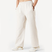Tf-Premium Beige Cotton Scuba Loose-fit Women Bottoms