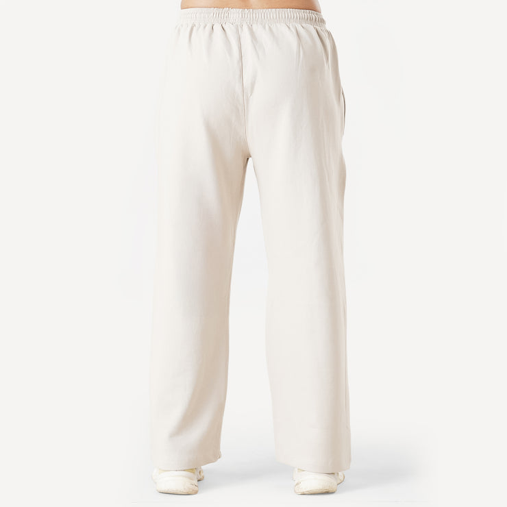 Tf-Premium Beige Cotton Scuba Loose-fit Women Bottoms