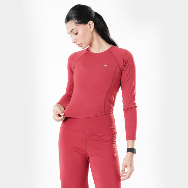 Tf-Premium Bright Maroon Full Sleeve Easylift Top