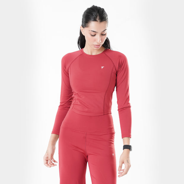 Tf-Premium Bright Maroon Full Sleeve Easylift Top