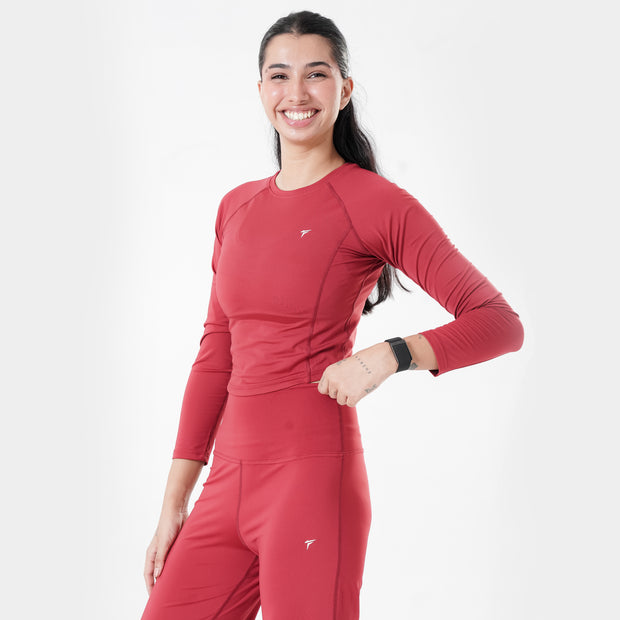 Tf-Premium Bright Maroon Full Sleeve Easylift Top