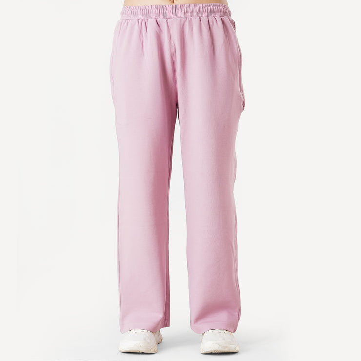 Tf-Premium Pink Cotton Scuba Loose-fit Women Bottoms