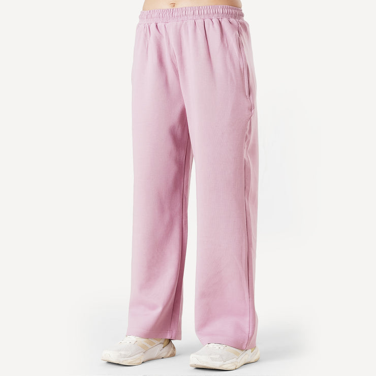 Tf-Premium Pink Cotton Scuba Loose-fit Women Bottoms