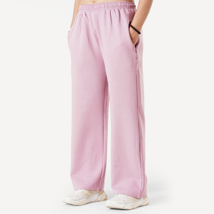 Tf-Premium Pink Cotton Scuba Loose-fit Women Bottoms