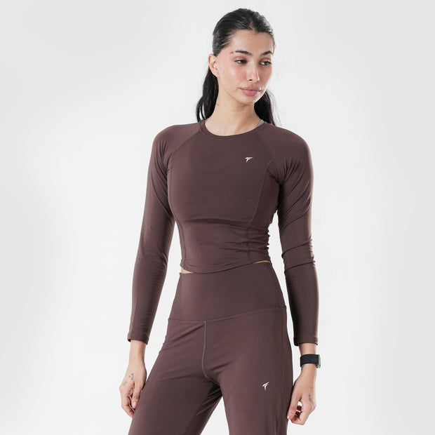Tf-Premium Brown Full Sleeve Easylift Top