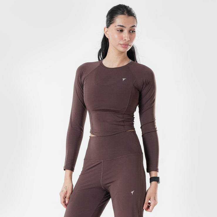 Tf-Premium Brown Full Sleeve Easylift Top