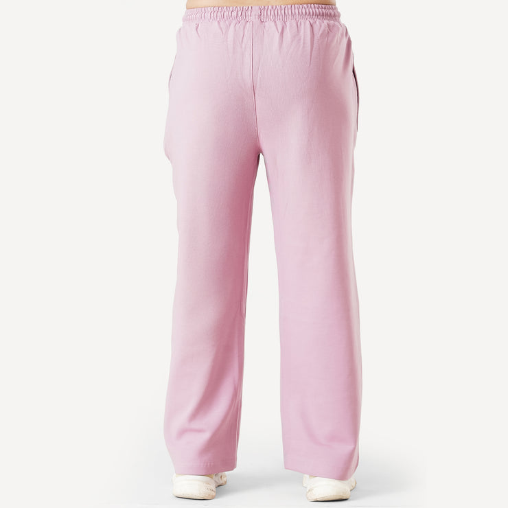 Tf-Premium Pink Cotton Scuba Loose-fit Women Bottoms