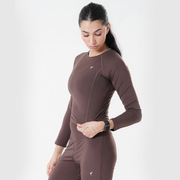 Tf-Premium Brown Full Sleeve Easylift Top