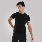 TF-Two Stripes Premium Black Mesh Tee