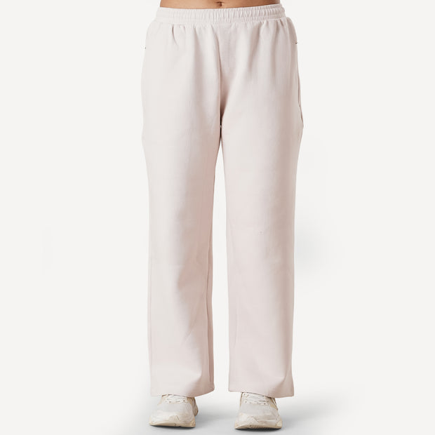 Tf-Premium Tea Pink Cotton Scuba Loose-fit Women Bottoms