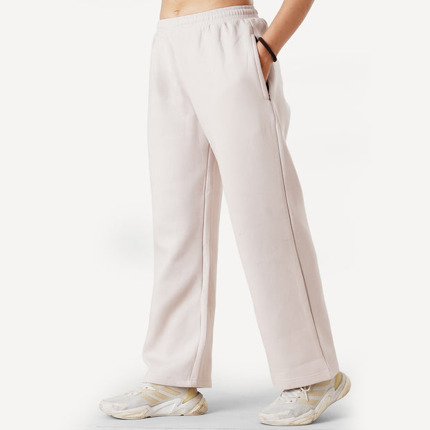 Tf-Premium Tea Pink Cotton Scuba Loose-fit Women Bottoms