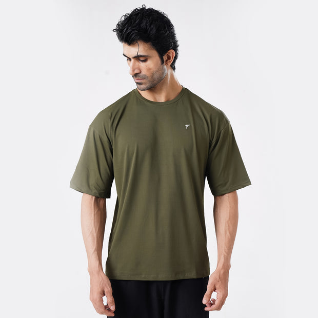 Tf-Olive Ultra Stretch Oversize Men Tees