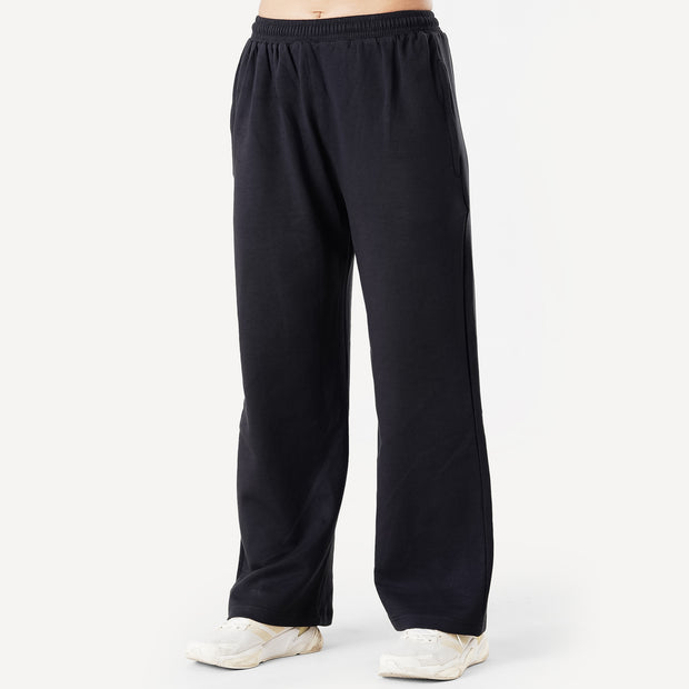 Tf-Premium Black Cotton Scuba Loose-fit Women Bottoms