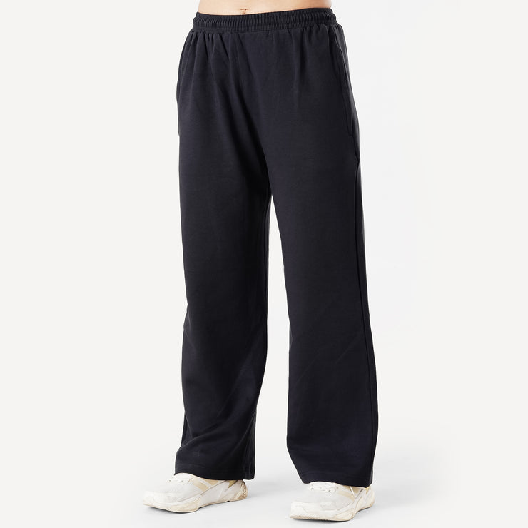 Tf-Premium Black Cotton Scuba Loose-fit Women Bottoms