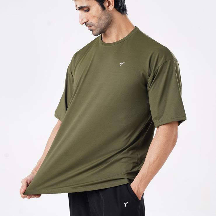 Tf-Olive Ultra Stretch Oversize Men Tees