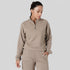Tf-Premium Khaki Drape Viscose Zipper Top