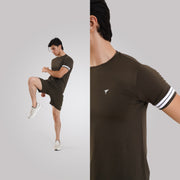 TF-Two Stripes Premium Olive Mesh Tee