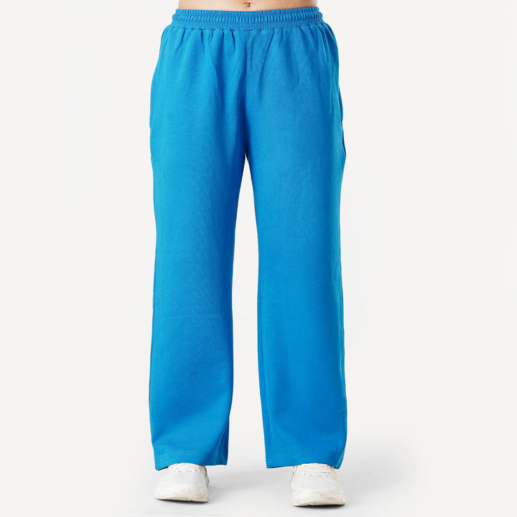 Tf-Premium Royal Blue Cotton Scuba Loose-fit Women Bottoms
