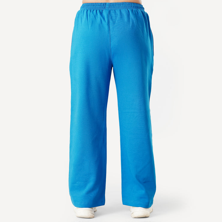 Tf-Premium Royal Blue Cotton Scuba Loose-fit Women Bottoms