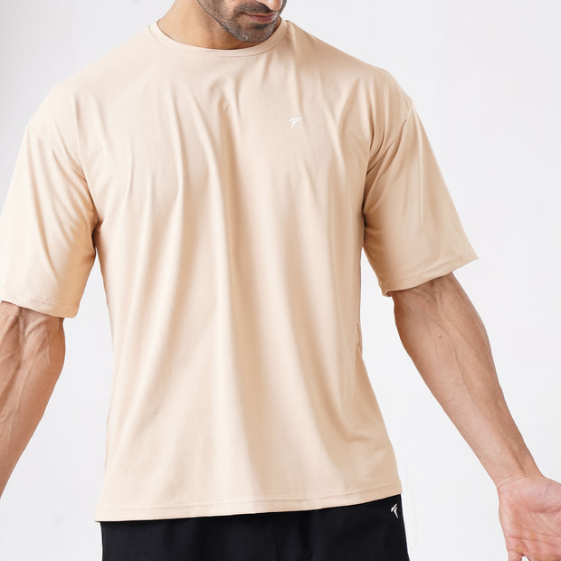 Tf-Beige Ultra Stretch Oversize Men Tees