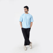 Tf-Sky Blue Ultra Stretch Oversize Men Tees