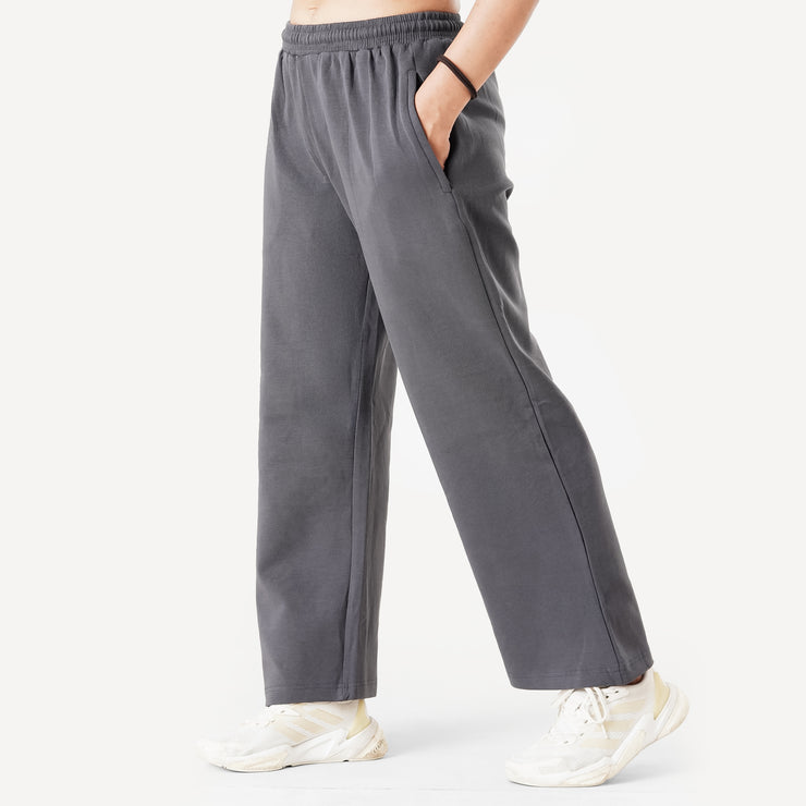 Tf-Premium Charcoal Cotton Scuba Loose-fit Women Bottoms