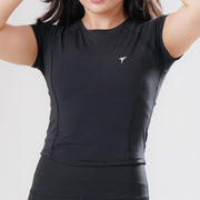 Tf-Black Signature Series Cap Sleeve Fitted Top