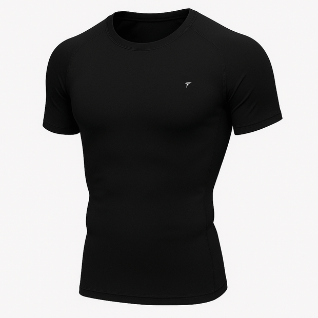 Half Sleeve Black Compression Tee