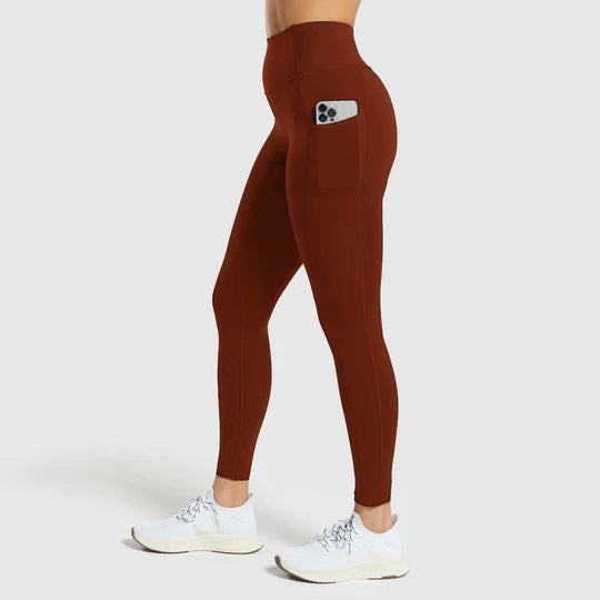 Tf-Premium Rush Brown Pocket Leggings