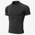 Half Sleeve Grey Mock Neck Compression Tee