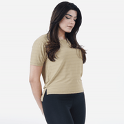 Tf-Aura Mesh Biege Women Tee