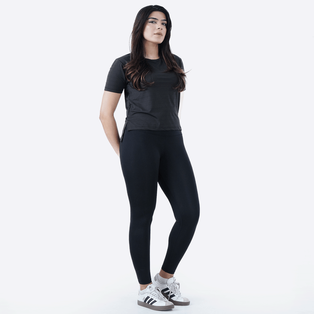 Tf-Aura Mesh Black Women Tee